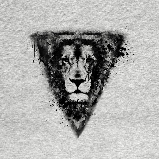 Black Ink Lion Head by sebstadraws